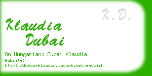 klaudia dubai business card